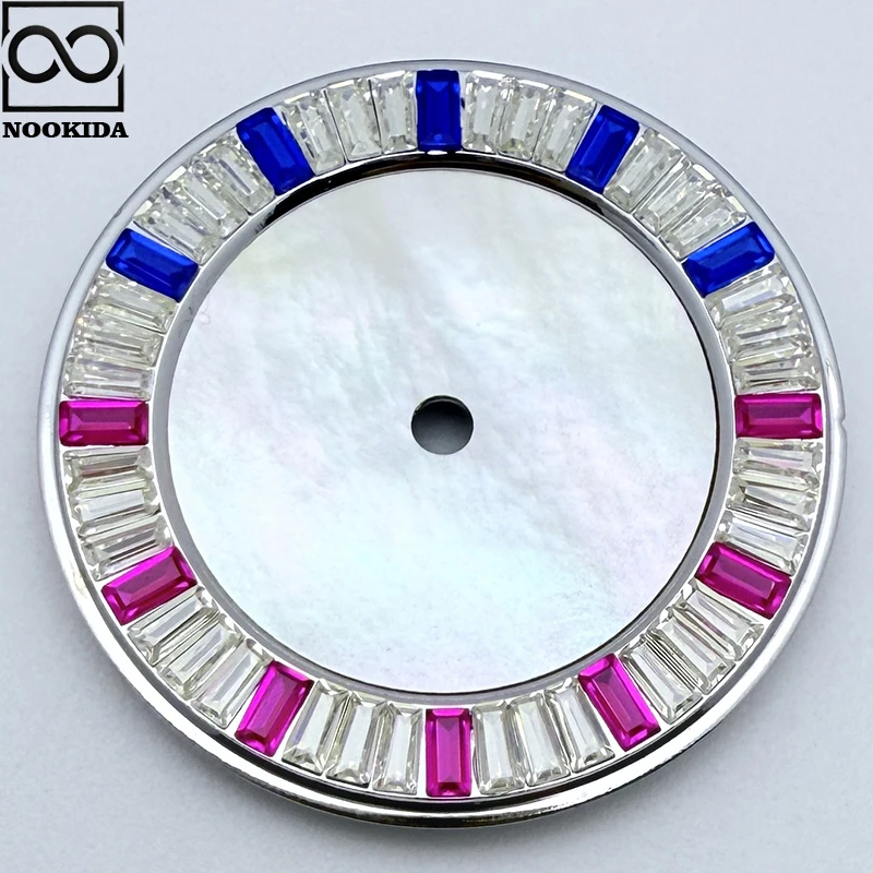 NOOKIDA 28.5mm Watch Dial Fit NH35 NH36 3/3.8/4.2 o'clock Crown Automatic Movement Part Diamond Edge Watch Accessories