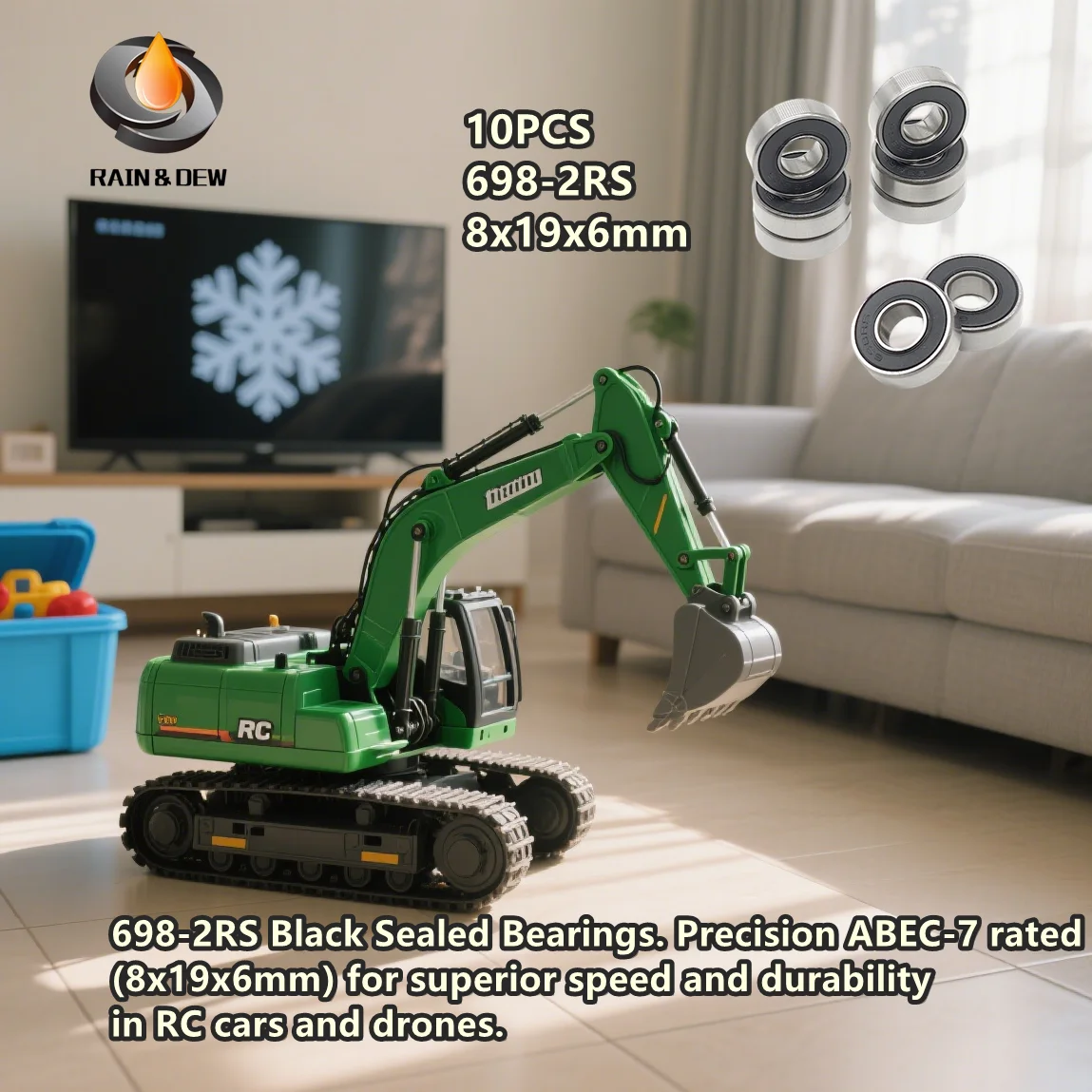 

10 шт. 698-2RS черные герметичные шарикоподшипники ABEC-7 8x19x6 мм для радиоуправляемых моделей