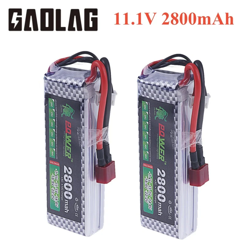 Batería 3S de 11,1 V y 2800mAh para Drones, pila Lipo Max 60C para Control remoto, coche, juguetes, FPV, con conector XT30, JST, XT60