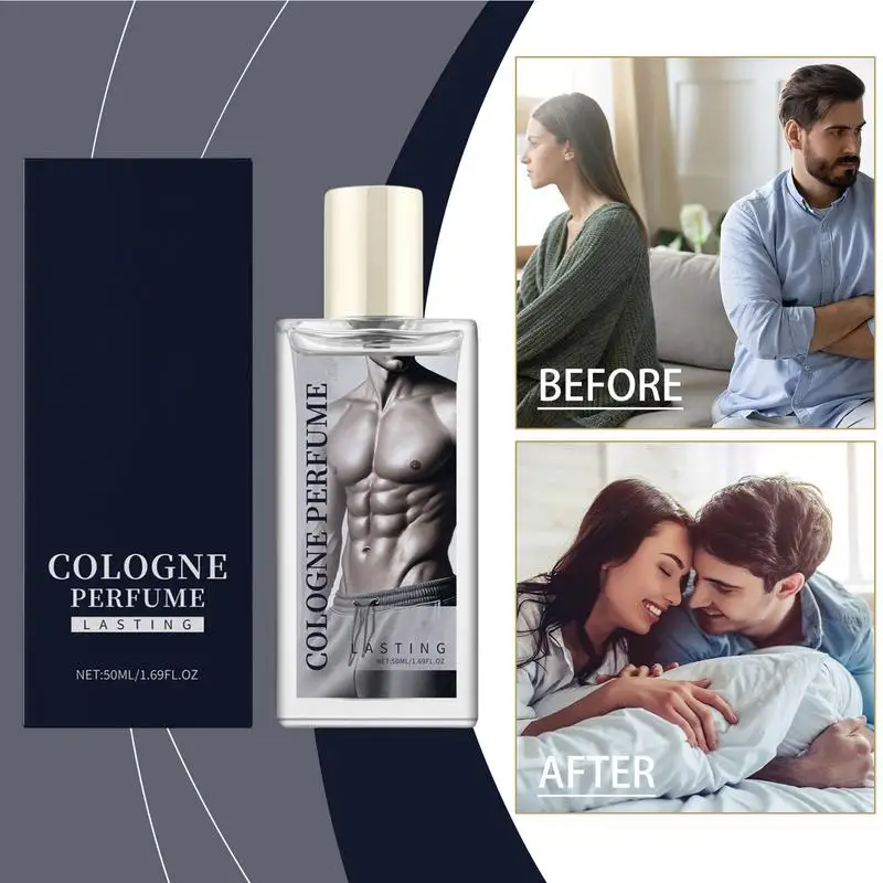 Perfume para hombre, 50ml, Perfume encantador para hombres, fragancia de atracción para citas, fragancia de Colonia, colgante Natural de larga duración