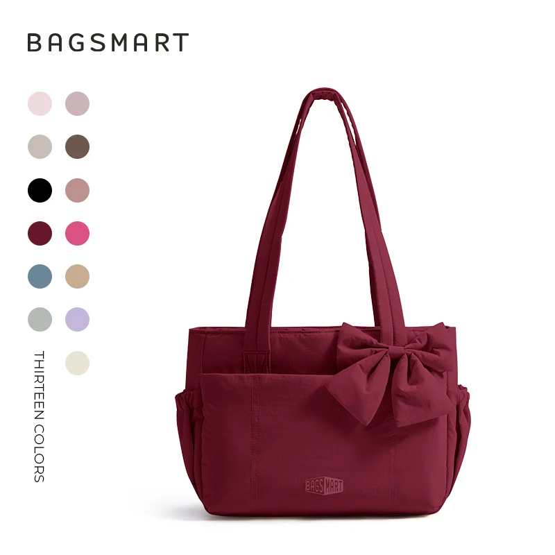 BAGSMART Tote Bag in drie maten Meerdere zakken Gezwollen handtas Casual schoudertas Puffer Tote Bag met grote capaciteit