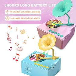 Children's Phonograph Story Music Player Kids Gramophone with 96 Cards Toddler Toys Early Childhood Education Birthday Xmas Gift