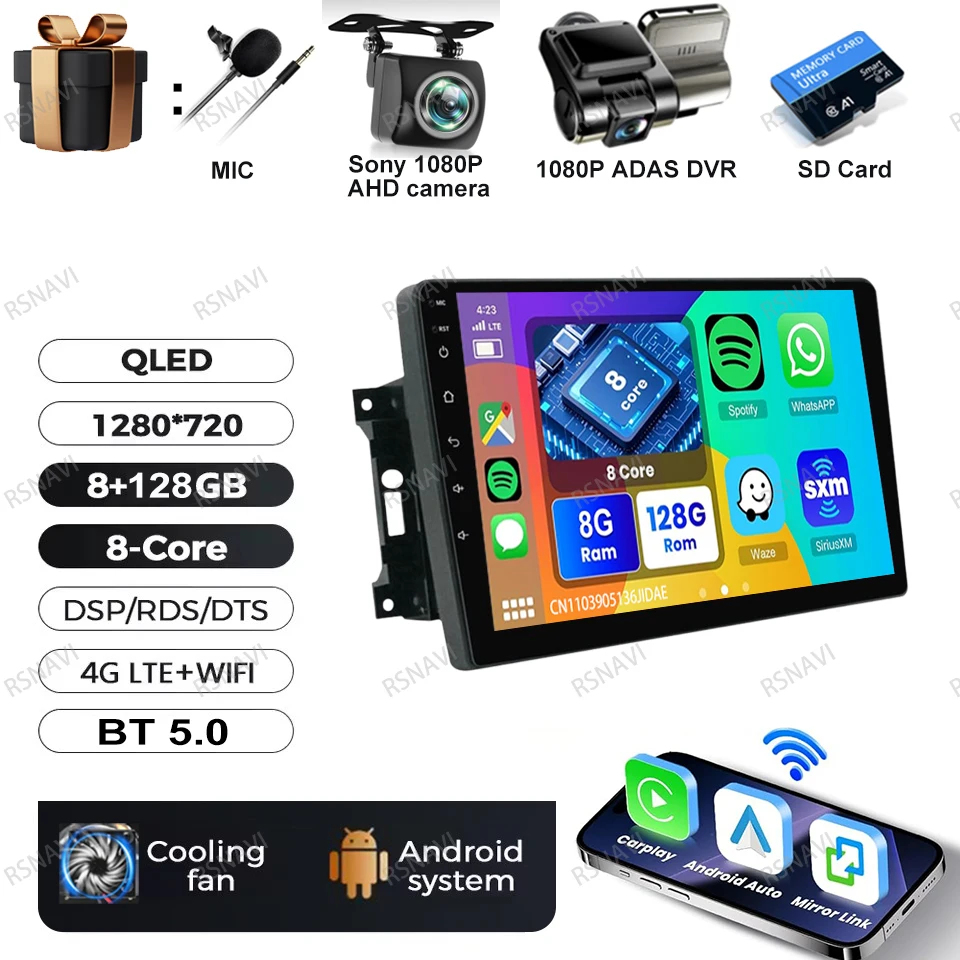Android 15 Autoradio Voor Jeep Wrangler 3 JK 2007-2018 Head Unit Draadloze Carplay Auto GPS QLED DVD multimedia Navigatie BT