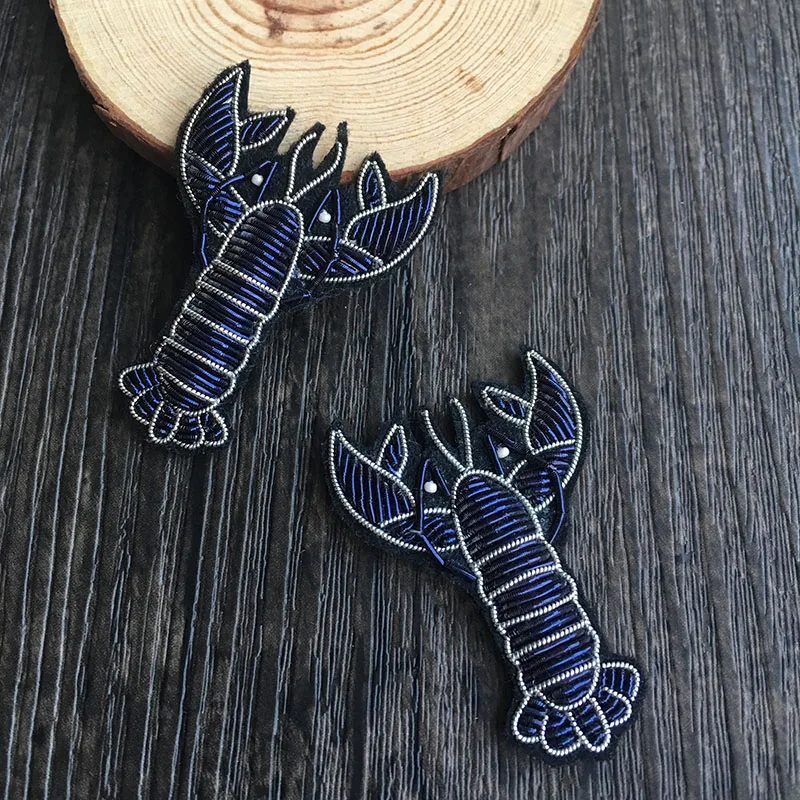 Fashion Brooch India Silk Metallic Wire Thread Lobster Patch Cannetille Badge Coat Bag Hat Decor Jewelry Gift Girl Chic Motif