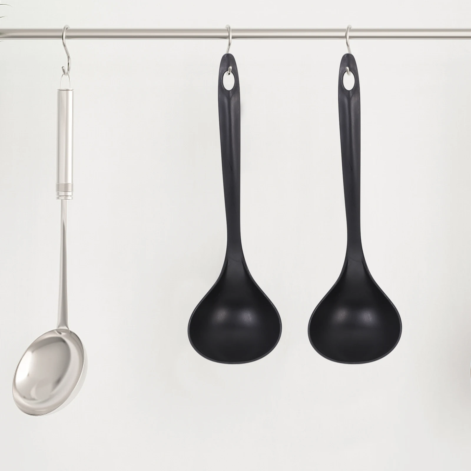 

2Pcs Long Handle Soup Spoons Ladle Scoops Kitchen Utensils for Rice Hot Pot Ramen Mixing Serving EcoFriendly