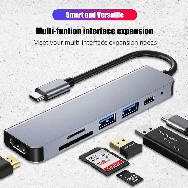 USB 3.0 Type-C Hub To HDMI Adapter 4K Thunderbolt 3 USB C Hub with Hub 3.0 TF SD Reader Slot PD for MacBook Pro/Air/Huawei Mate image 6