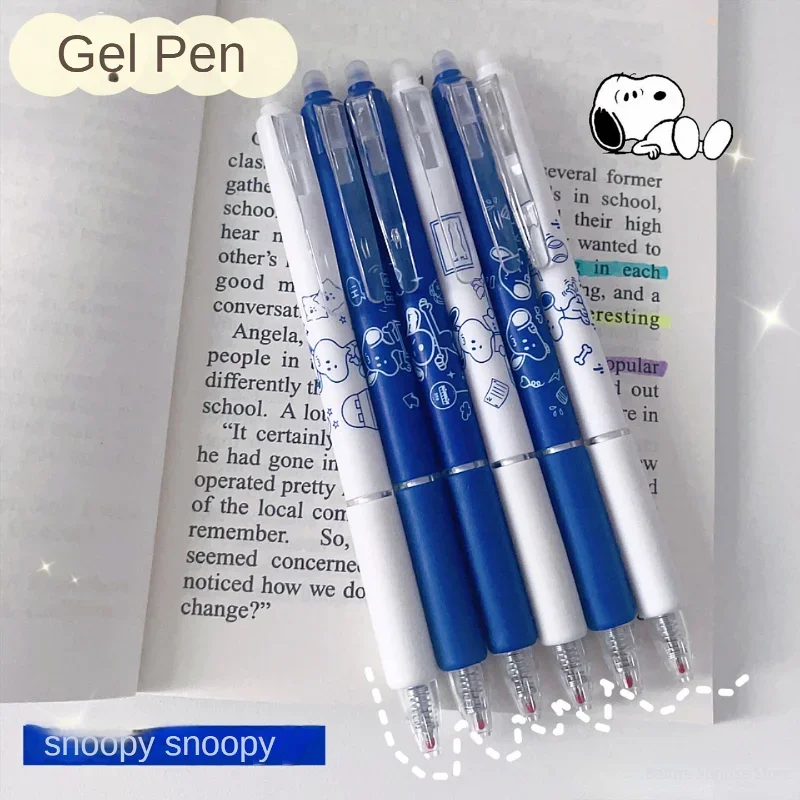 6 Pcs/set 0.5mm Snoopy Kawaii Erasable Pens for Writing Notebooks Girls Cute Gel Pens Office Accessories School Supplies puppy