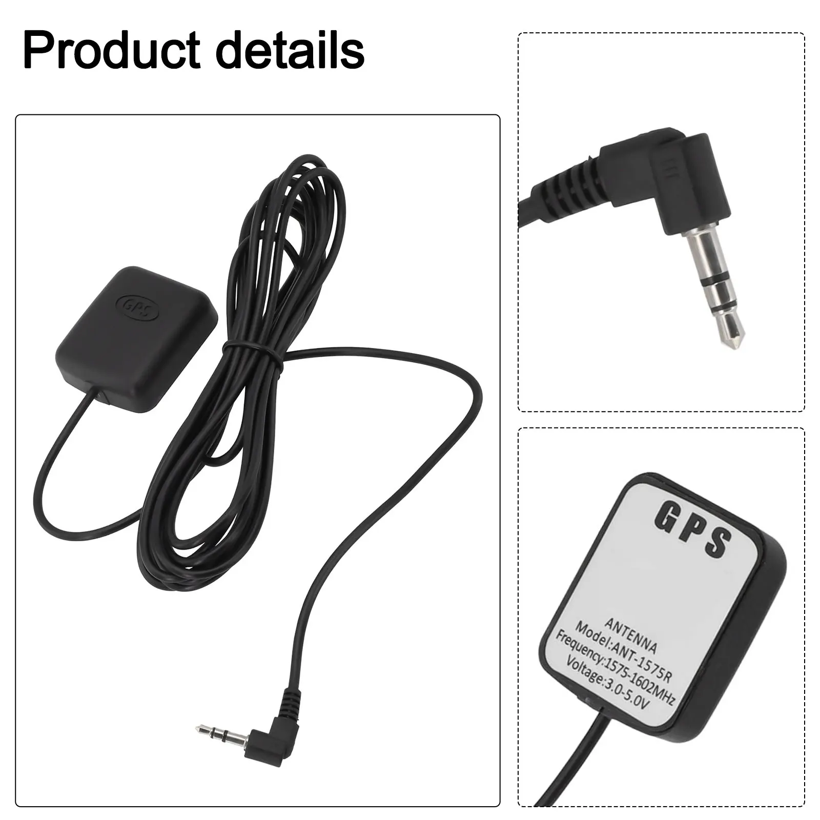 3.5mm Elbow Antenna Car GPS Signal Module For Car GPS For Dash Cams Wear-resistant Signal Enhancement Light Weight