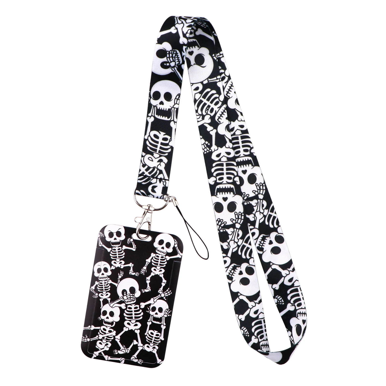 Halloween Skull Credential Holder Punk Lanyards for Key Neck Strap For Card Badge Gym Keychain Keyring Nurse Doctor Accessories