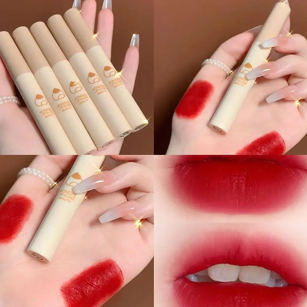 5 Kleuren/Set Matte Lip Glazuur Non-Stick Langdurige Niet-Irriterende Fluwelen Matte Lippenstift Hydraterende Voedende Zijdeachtige Lip