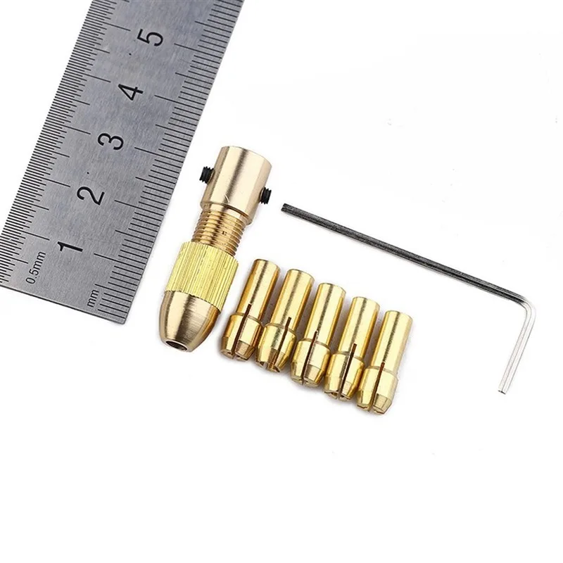 7pcs/set 2.0/2.35/3.17/4.0mm Brass Dremel Collet Mini Drill Chucks For Electric Motor Shaft Drill Bit Tool Drill Chuck Adapter