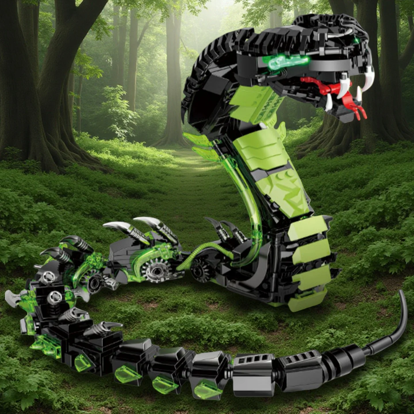 Cobra meccanico difficile da assemblare blocchi di costruzione Modello animale blocchi di costruzione giocattoli Ragazzi Regali di Natale