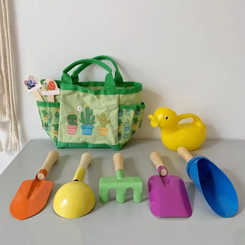 Kids Beach Sand Toys Set Brinquedos De Areia Incluindo Sand Storage Bag Watering Can Rake Shovel Sandbox Toys For Toddlers For Toddlers For Toddlers