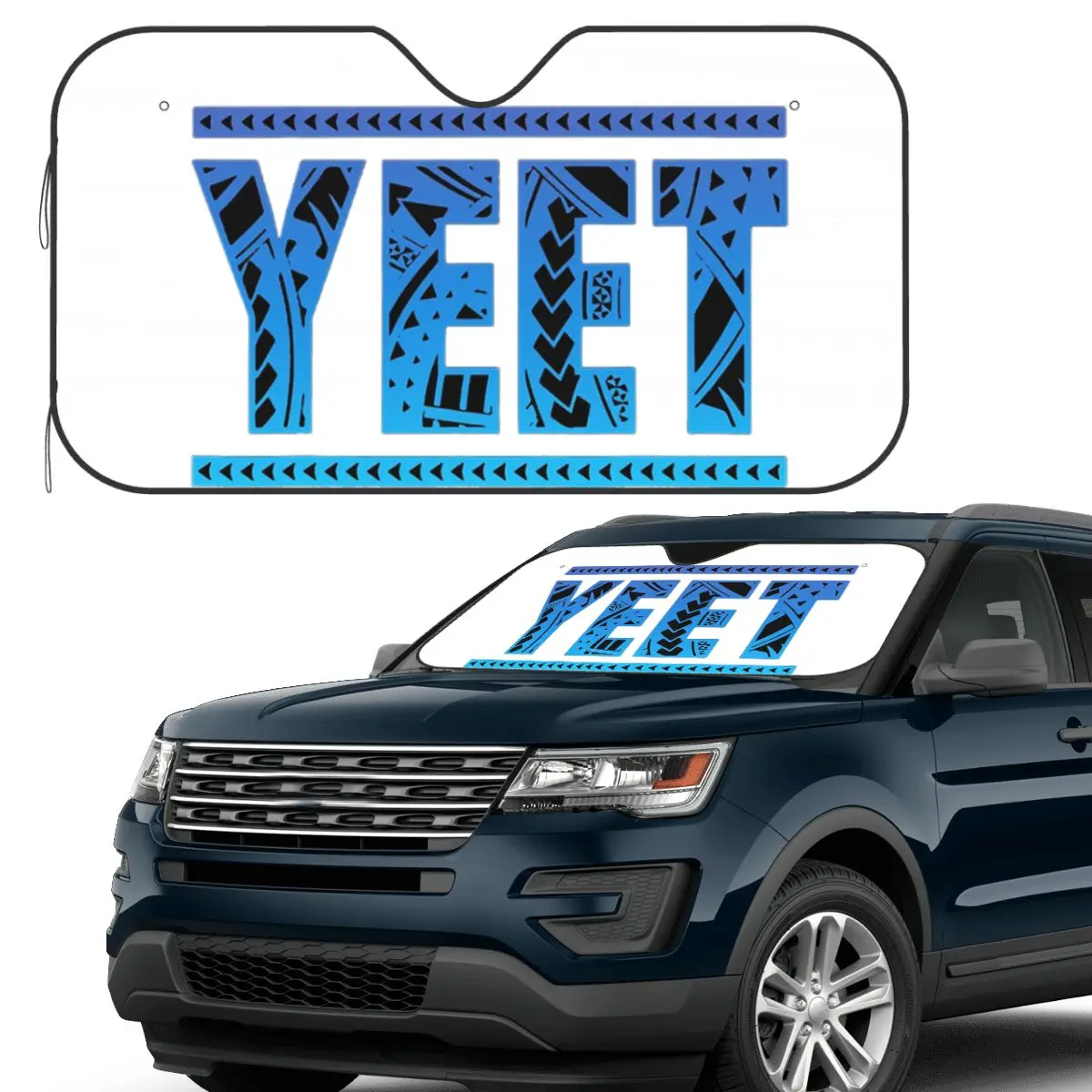 

Jey Uso Yeet Pattern Jey Sunshade Windscreen Car Front Windshield Window Sun Visor Accessories Covers