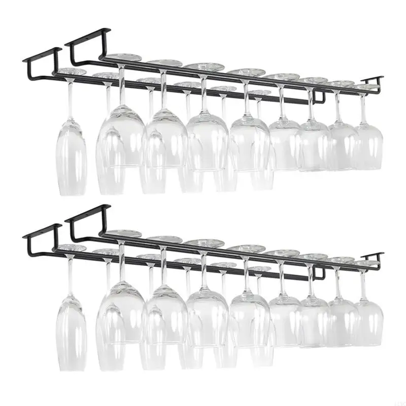 Durable Iron Wine Rack Glass Holder Hanging Bar Hanger Shelf Wine Glass Stand 