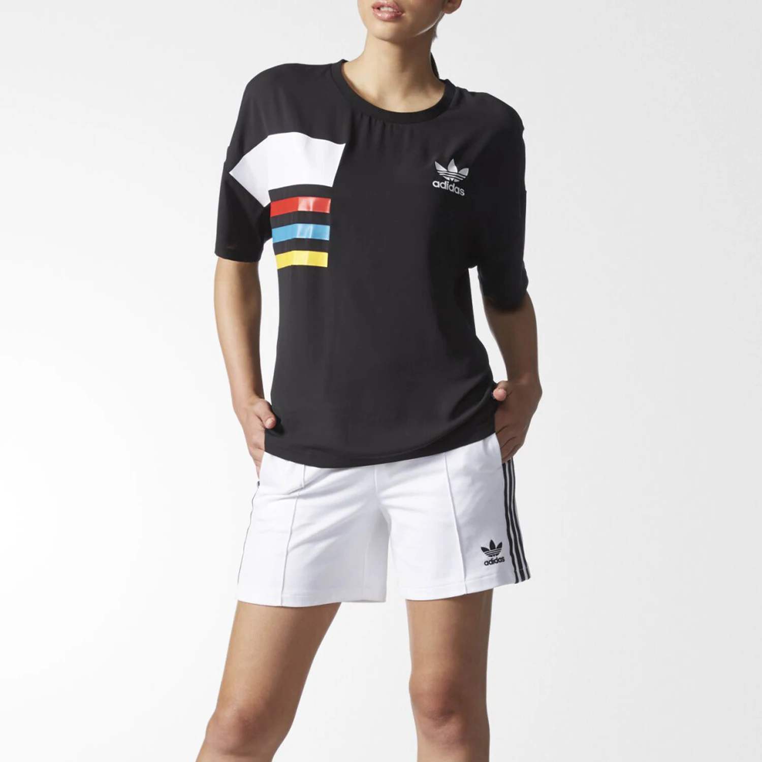Adidas genuine seasonal new clover women's casual sports T-shirt AY9786