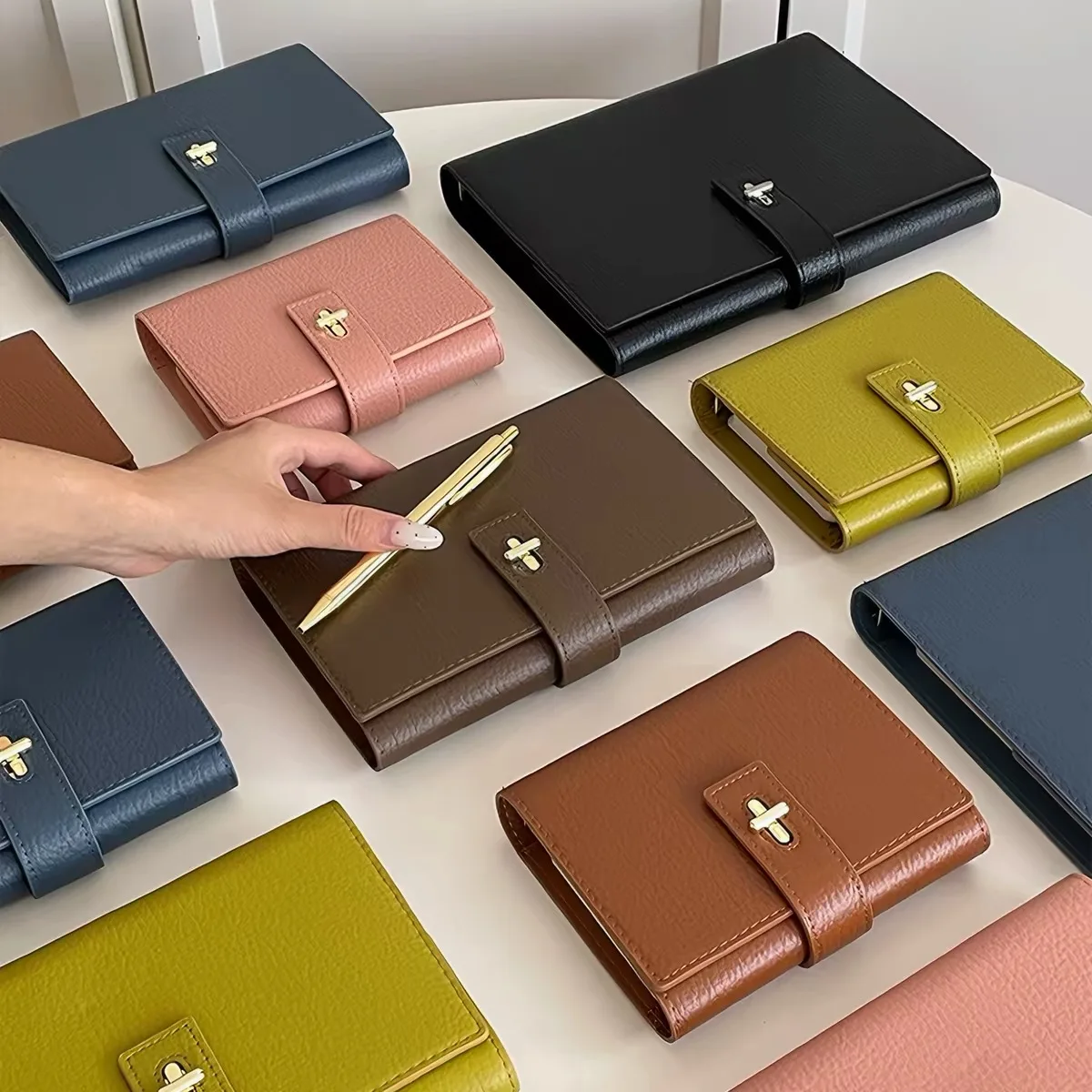 Tri-Fold A6 A7 A5 Loose Leaf Notebook Korean Style 6 Ring Binder Planner Journal Diary Premium Business Notebook Organizer