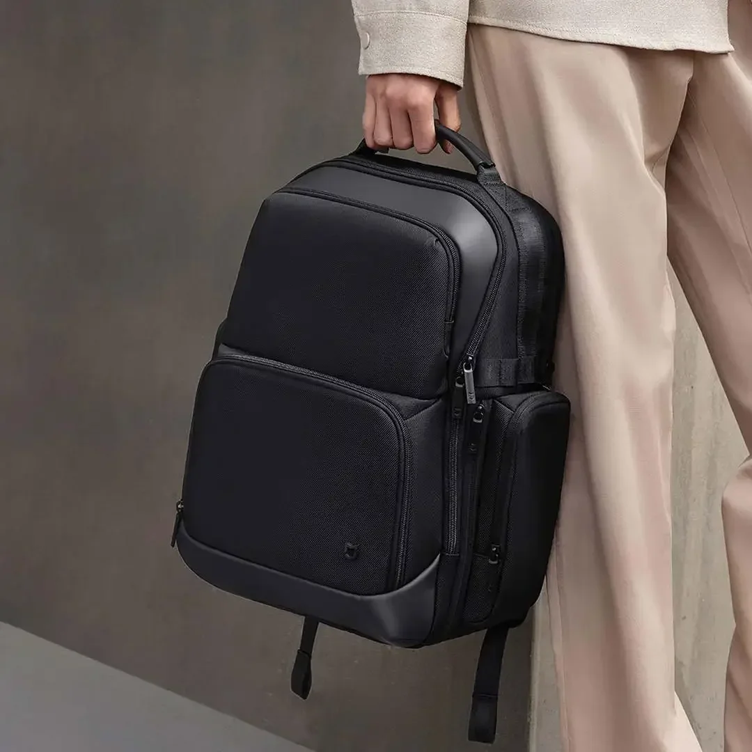 Mijia Large Capacity Business Backpack 3 Compartments Expandable Laptop Bag Men Travel Rucksack Quick Access Multi Pocket Office