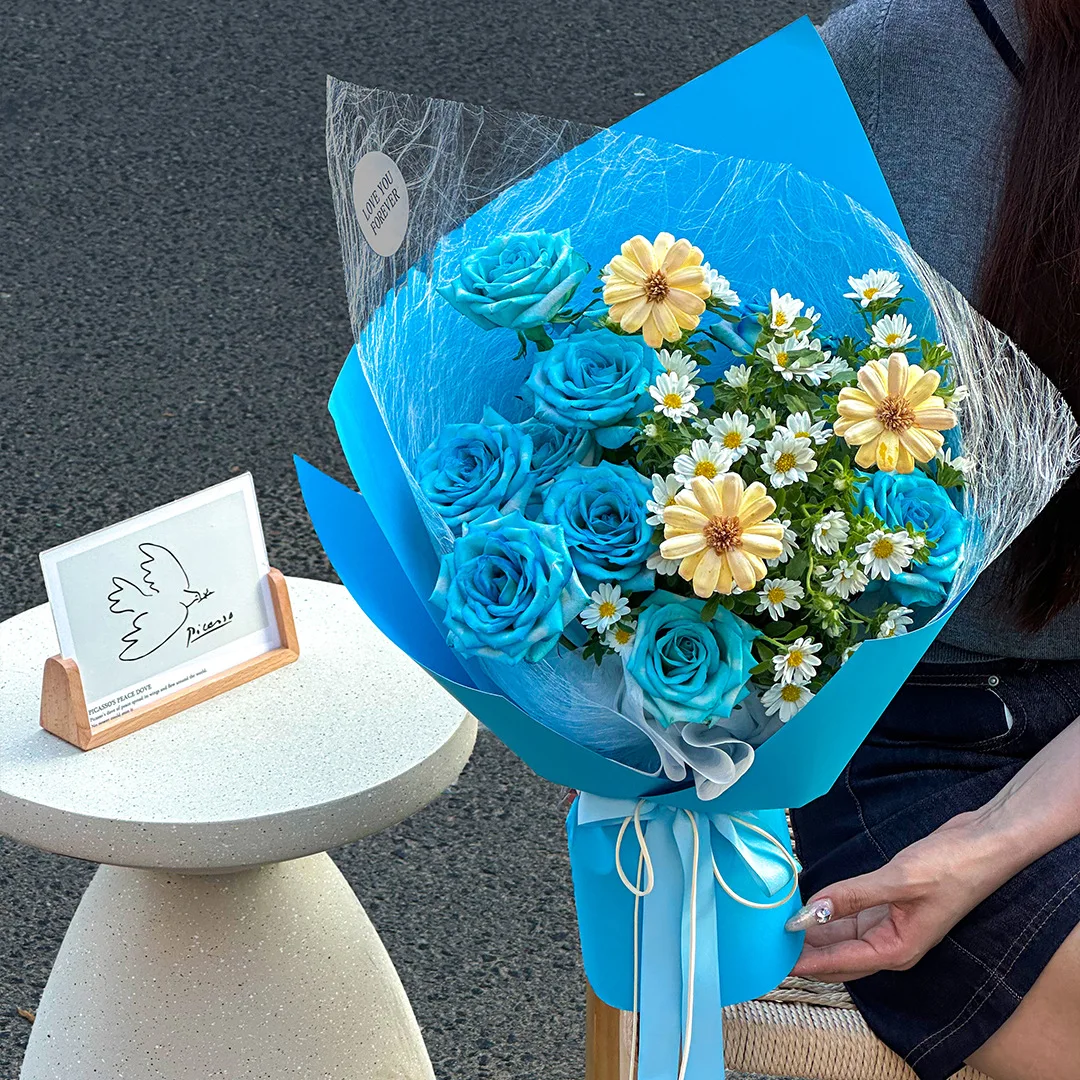 High Quality Hemp Silk Flower Wrapping Paper Handmade Material Bouquet Laffey Paper Floral Art  Flower Packaging Paper view 3