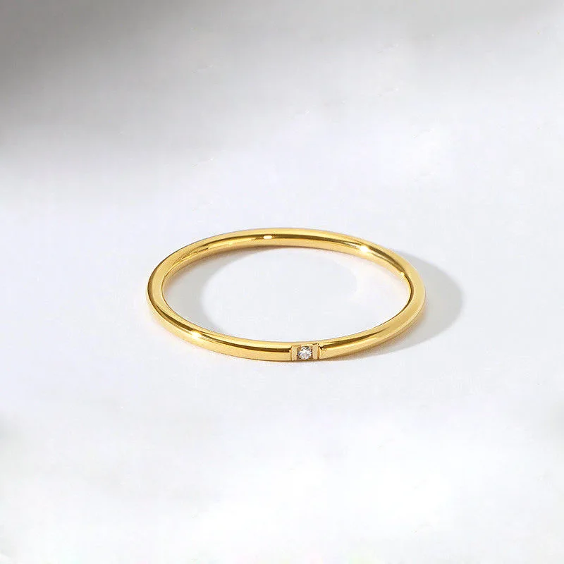 Stainless Steel Dainty Thin Rings for Women 1/3/9 Pcs Zircon Stone Gold Color Finger Accessories Gift Jewelry Wholesale KBR135 image 4