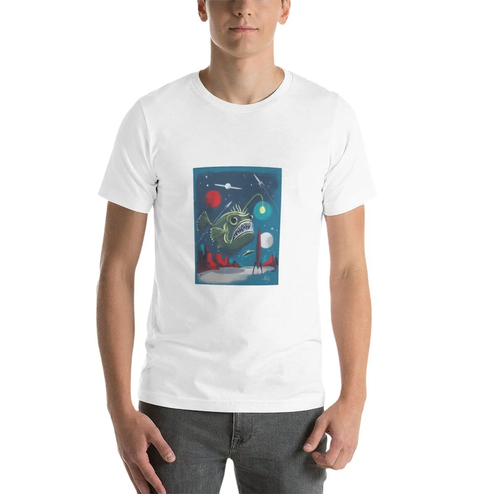 New Spacescape T-Shirt sports fan t-shirts korean fashion Aesthetic clothing mens vintage t shirts