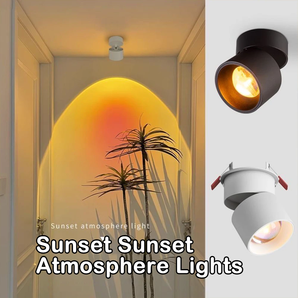 

spotlight sunset Led Down Lamp Interior Surface Mounted recessed Ceiling Spot Lighting For Decoration Living Bedroom Hallway LED