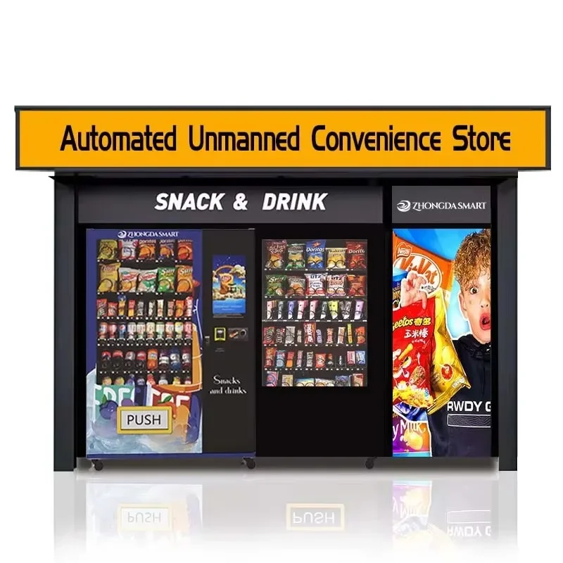 Unmanned Convenient Store 24 Hours Self-service Vender Cold Drink and Snacks Vending Machine Refrigerator Vending Machine