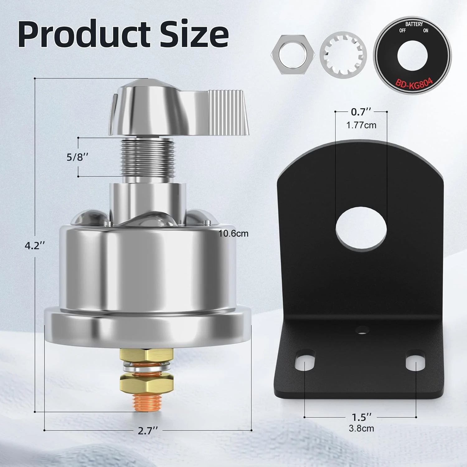 200A High Current Master Battery Disconnect Switch,Power Cut Off Isolator Killer Switch with Face Plate for Car RV Boat Marine