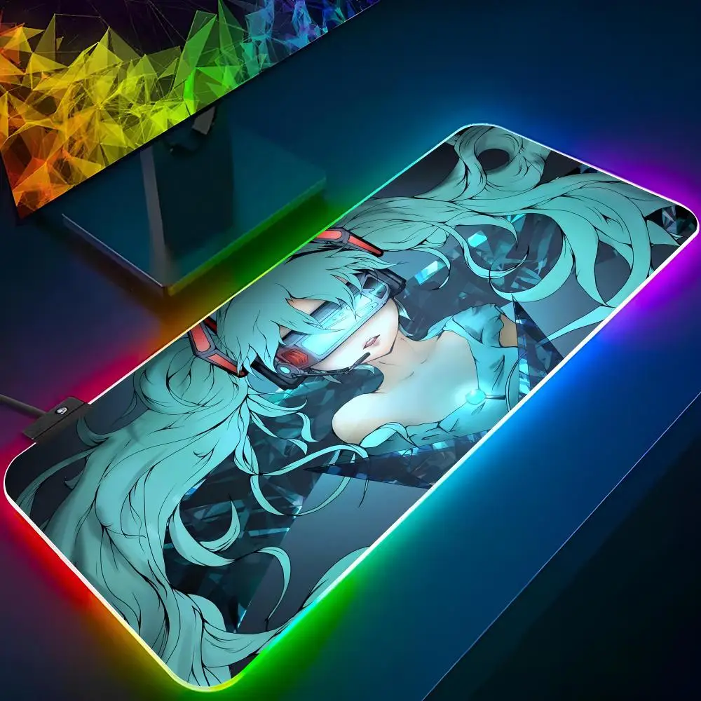 HatsuneS m-mikus alas Mouse, alas meja belajar Keyboard dan bermain game Rgb
