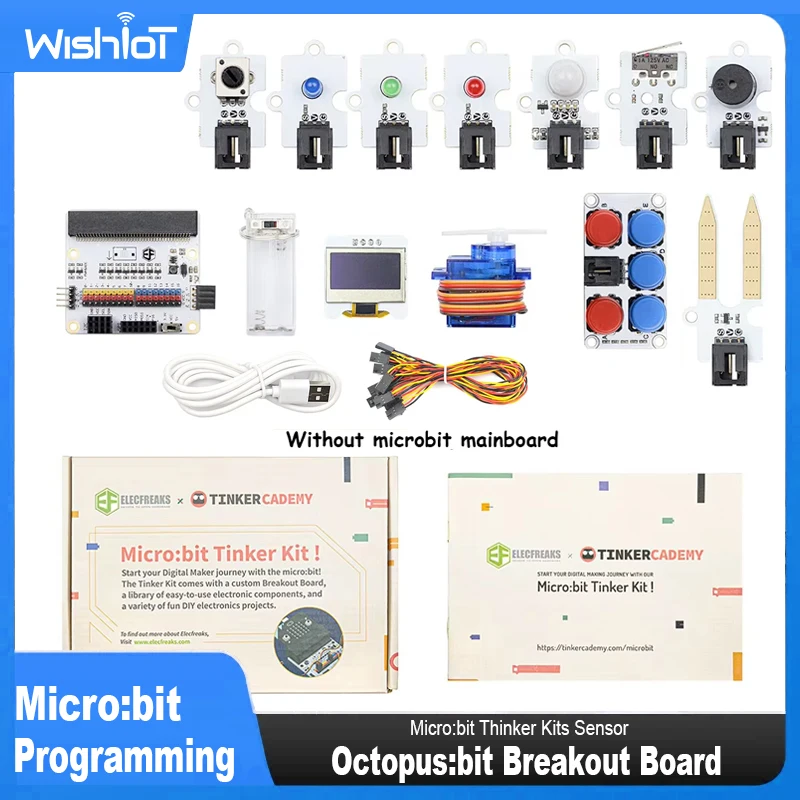 Sensor Programming Set Micro:bit Thinker Kits Octopus:bit Breakout Board Support Makecode for Kids Coding Education Teaching