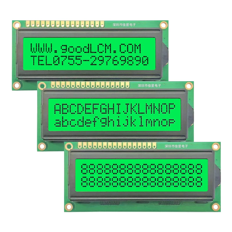 1602a-f 2X16 Lcd-Scherm 16X02 I2c Lcd-Module Hd44780 Drive Meerdere Mode Kleuren Zijn Beschikbaar 5.0V Of 3.3V Voeding
