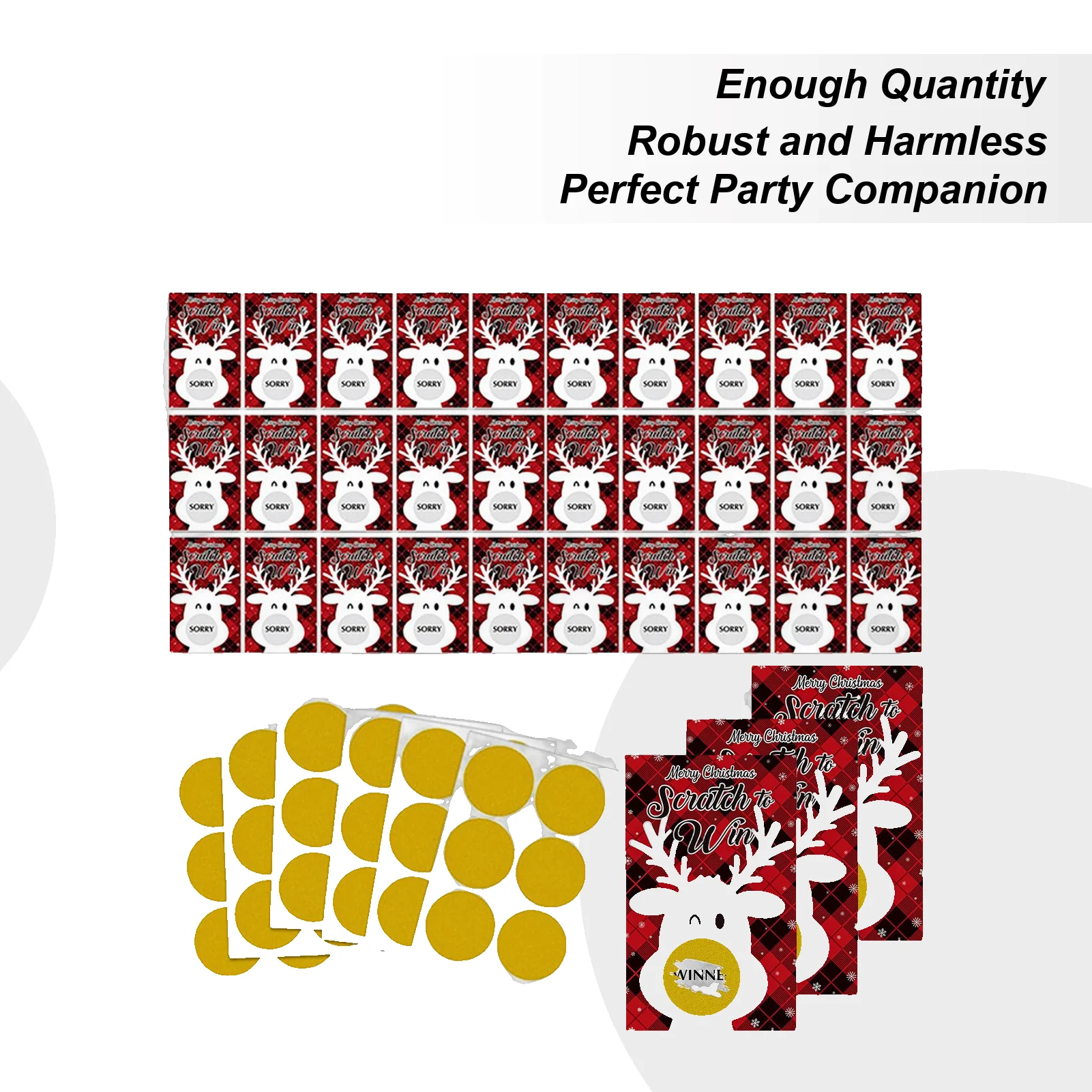 عيد ميلاد سعيد خدش بطاقة الألعاب 36 قطعة عطلة سعيد خدش بطاقة الرنة اليانصيب بطاقة لزينة عيد الميلاد #1