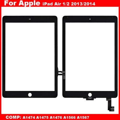 Para iPad Air 1 2 Digitalizador de Panel táctil para iPad 5 6 A1474 A1475 A1476 A1566 A1567 reemplazo del Sensor de cristal exterior de la pantalla táctil