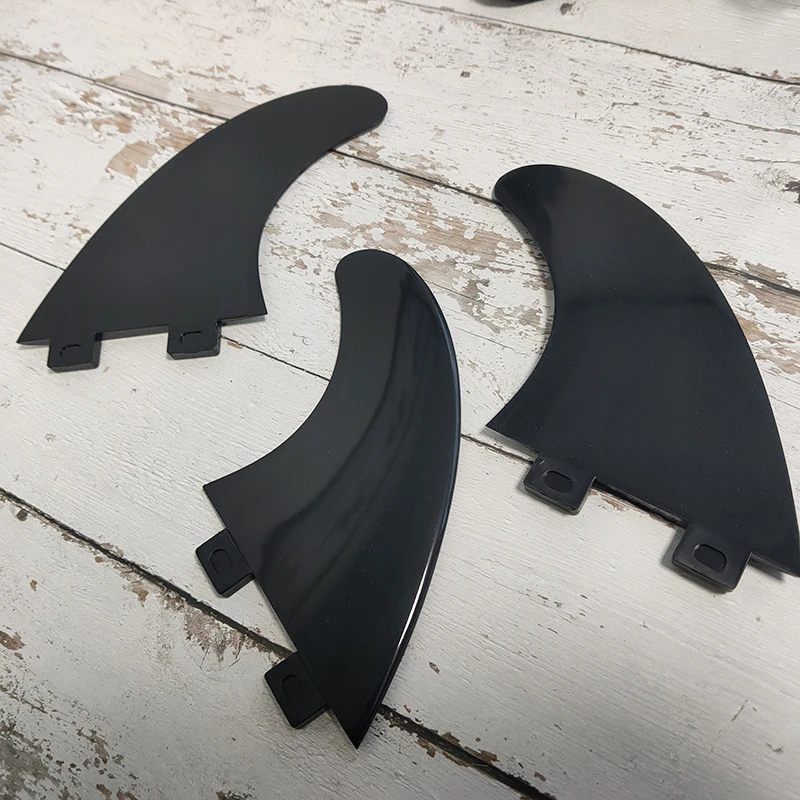 

G5 3pcs/set Surfboard Black Plastic Soft Tail Rudder Balance Diverter Tail Fin Complete Set Surfboard Accessories