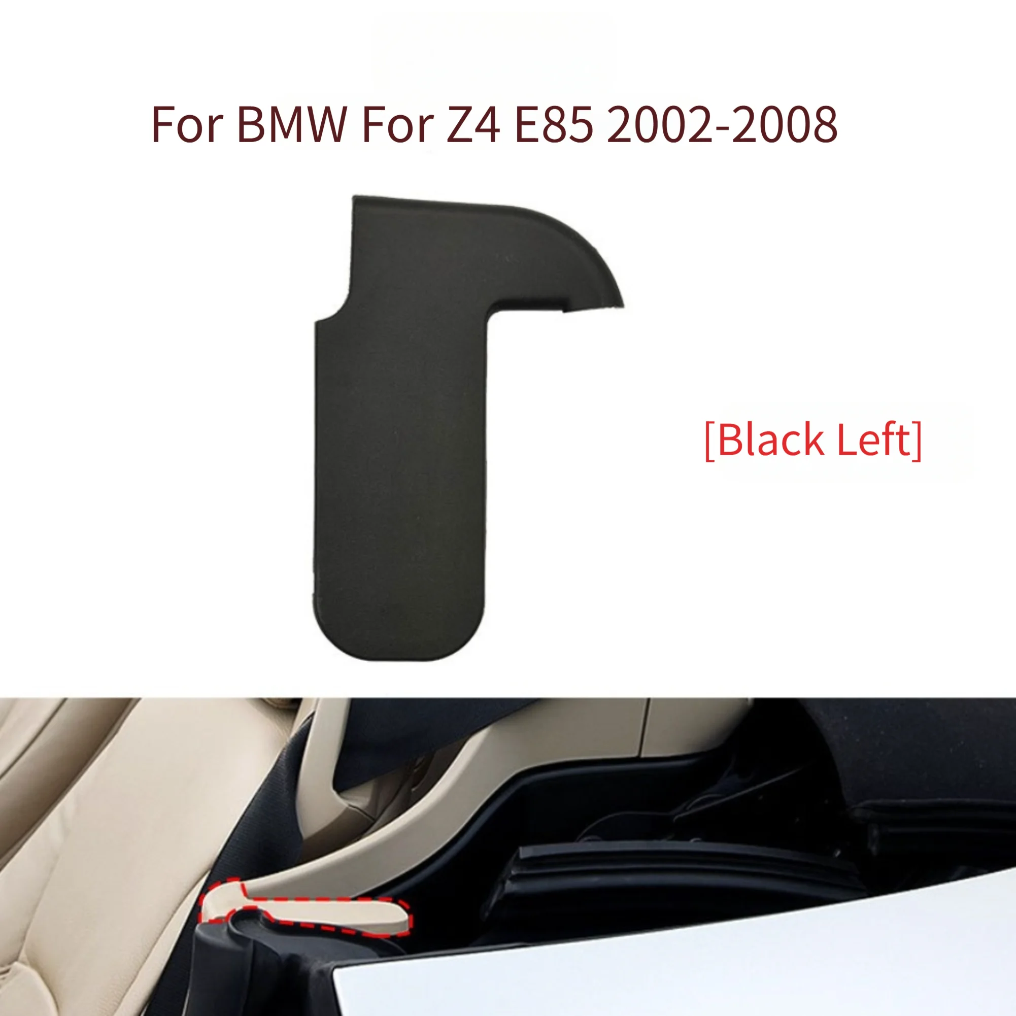 Grey Convertible Top Hinge Cover Hassle-free Installation Sleek Black Finish Polished Aesthetic Touch Plastic Construction
