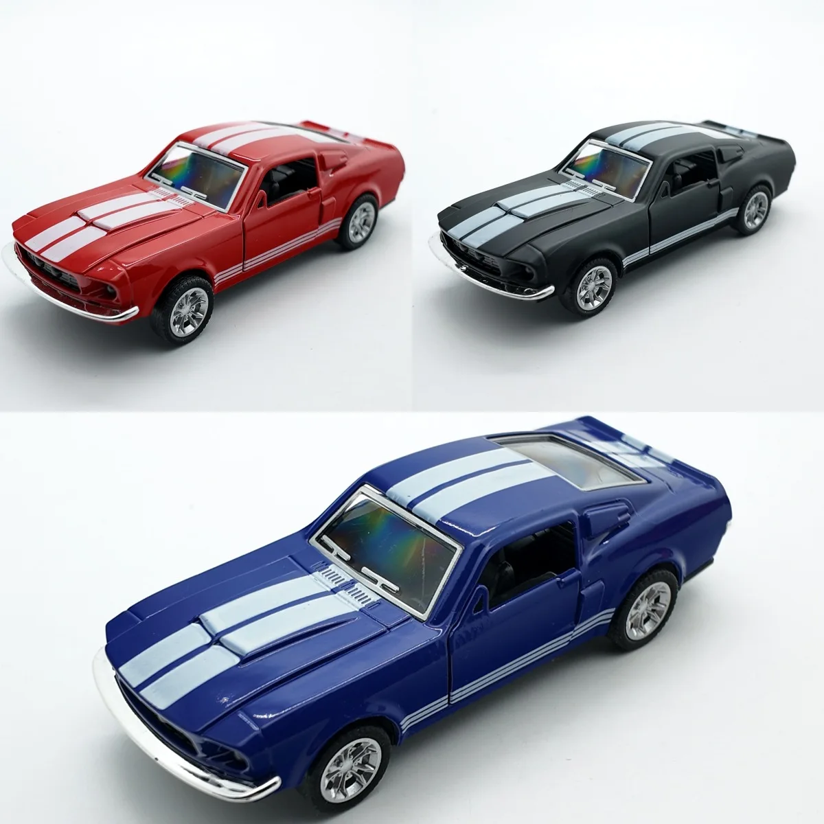 

1:32 Vintage Classic Car Toy Creative Can Open The Door Pull Back Alloy Car Table Decoration Boy Toy GT500 American Muscle Car