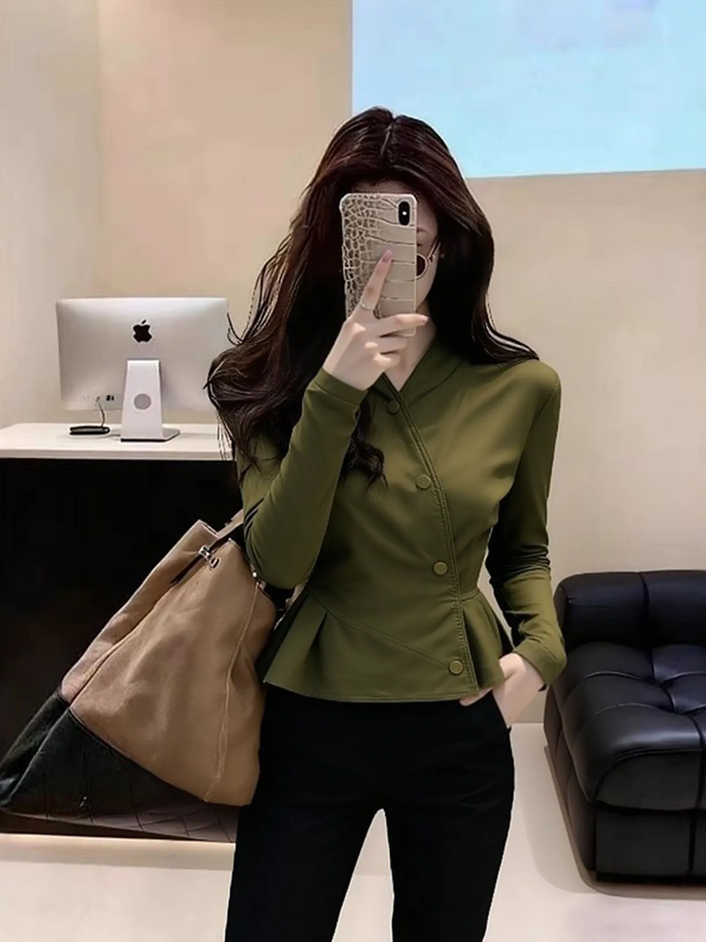 

Весна 2026 een ort Jaet, женское пальто с воротником-стойкой, облегающее талию, топ на пуговицах, женское пальто для поездок на работу