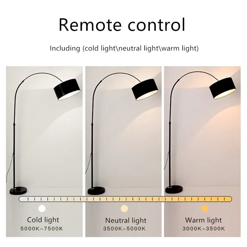 Imagem -02 - Altura Ajustável Led Floor Lamp com Base de Mármore Controle Remoto Luz Sala de Estar Quarto Estudo Casa Nova Decoração