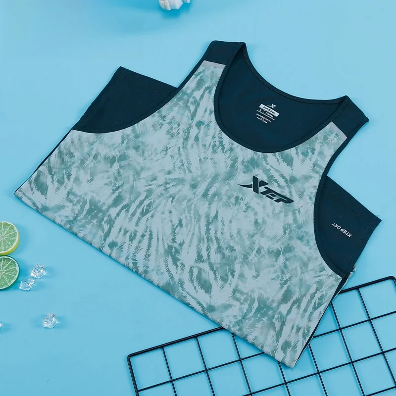 XTEP Men's Sport T-shirt Casual Running Marathon Quick Dry Fitness Basketball Vest Top Training Loose Fit round Neck Tee