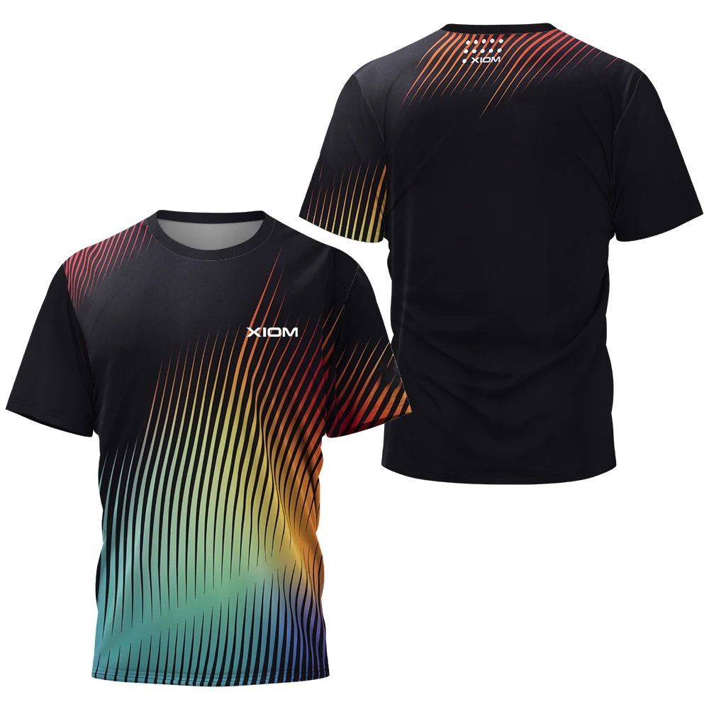

Modern Neon Pattern Men's Table Tennis T-Shirt Men Summer Tennis Badminton T-Shirt Top Table Tennis Club Quick Dry Short Sleeved