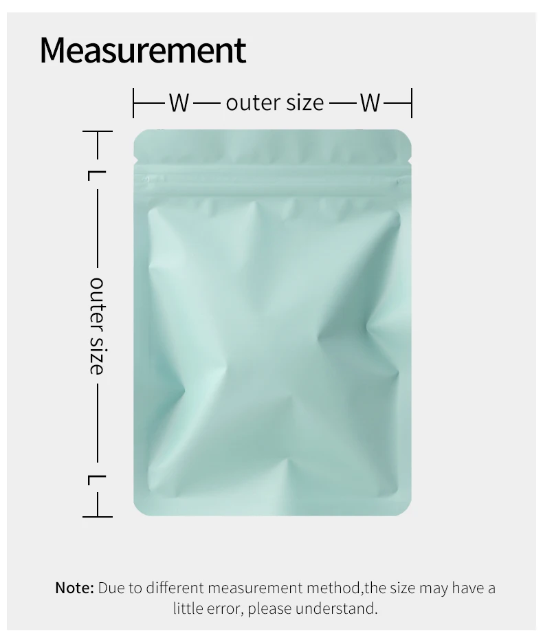 200 Stück matte, selbstdichtende Beutel aus Aluminiumfolie, doppelseitig gefärbte Lebensmittelbeutel, versiegelte, wasserdichte, wiederverwendbare Beutel mit Reißverschluss, Geschenkverpackung – Detail 6