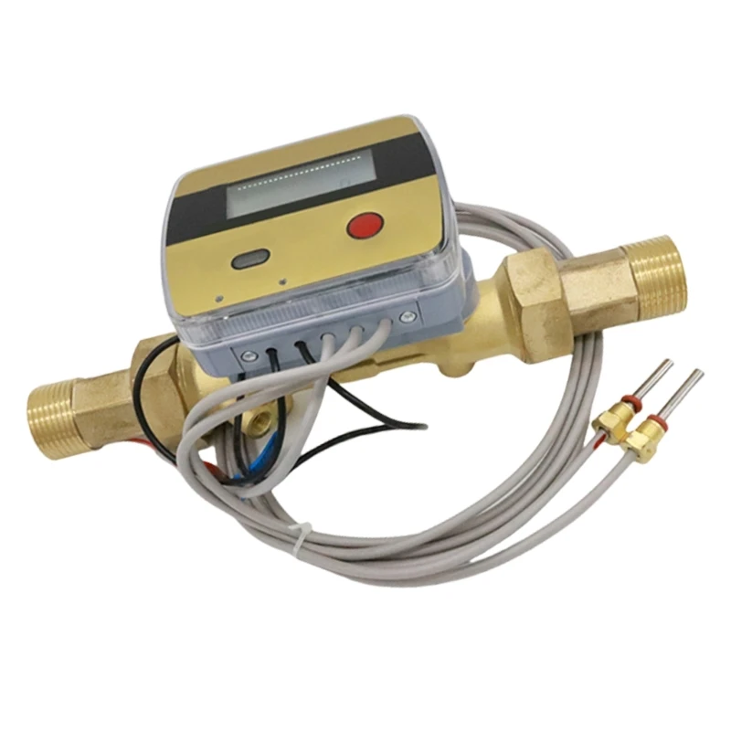 Multifunction Ultrasonic Heat Meter Brass Flows Gauges Residential Heat Measurement Device for Hot & Cold Water DropShip