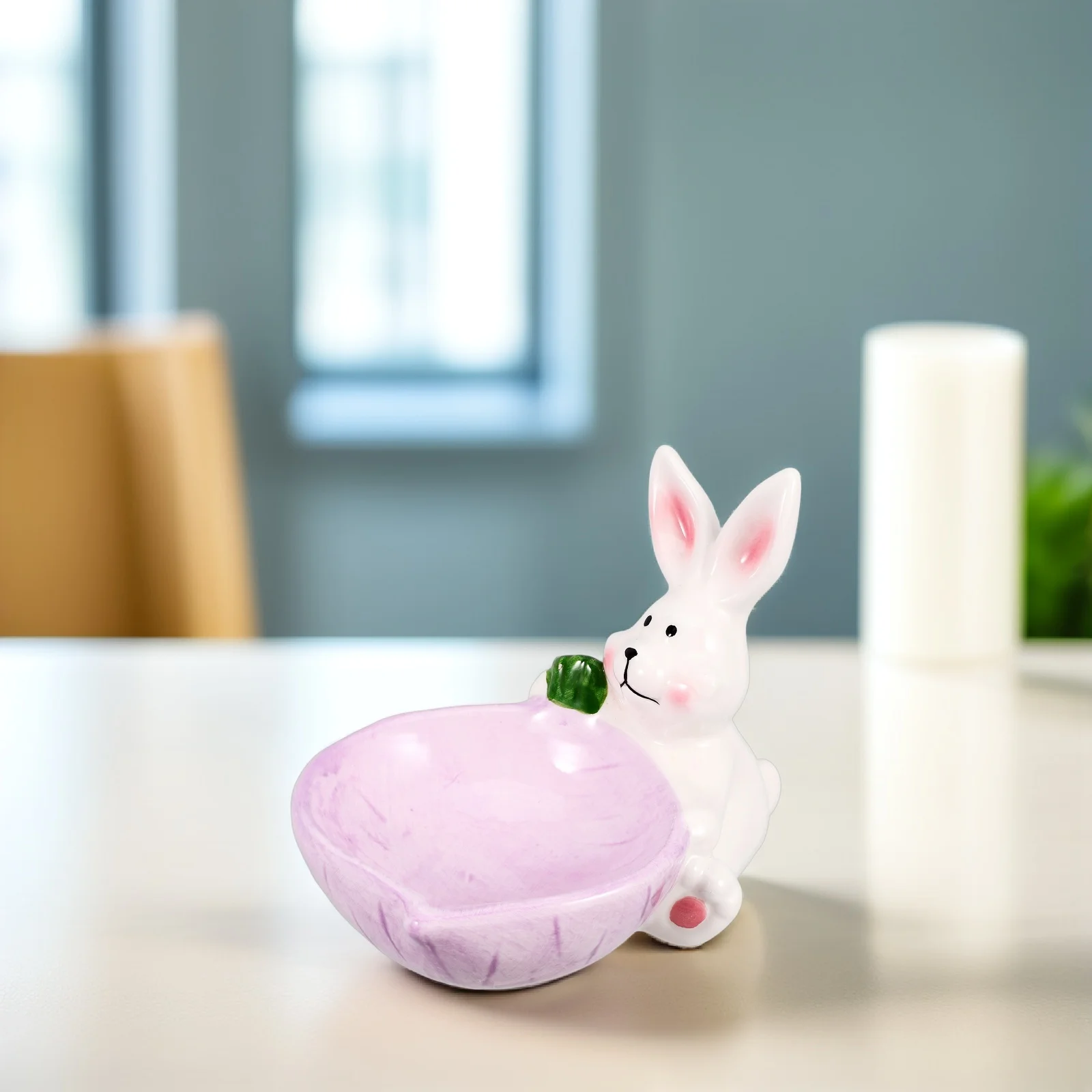 

Adorable Ceramic Pet Bowl Smooth Surface Non-Slip Wear-Resistant Feeding Bowl for Cats Kittens Convenient Daily Use Cat