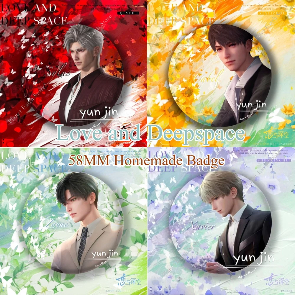 

2025 58MM Love and Deepspace Sylus Rafayel Zayne Xavier Caleb Anime Homemade Badge Emblem Brooch Cospaly Cartoon Bag Decoration