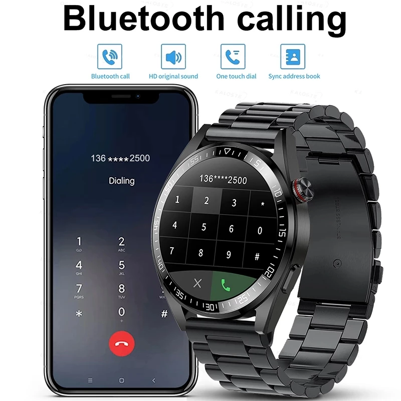 Top! KALOSTE 8G RAM 454*454 Screen SmartWatch Men Always Display The Time Bluetooth Call Local Music Smartwatch For Android ios