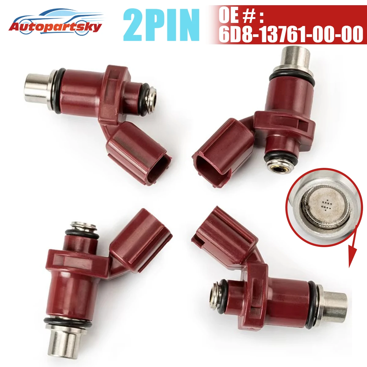 4PCS New High Flow-Rate Fuel Injector Nozzle For Yamaha Exciter M-Slaz N-Max Outboard 80BEL 6D8-13761-00-00 6D8 13761 00 00