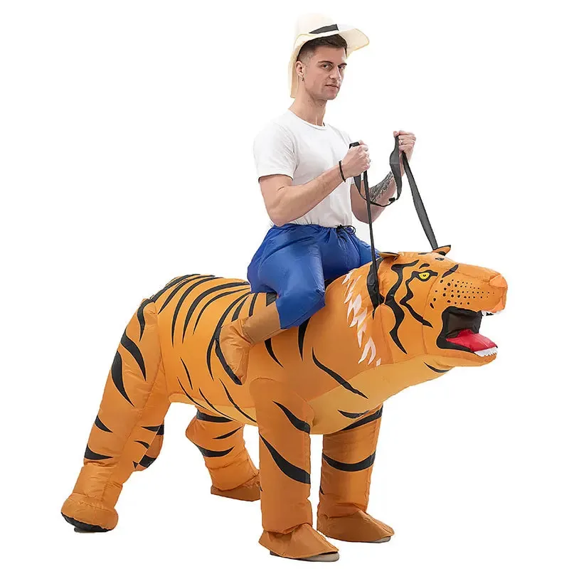 

Riding Tiger Inflatable Costume, Celebration Party Clothing, Stage Performance, Funny Atmosphere Collective Outdoor