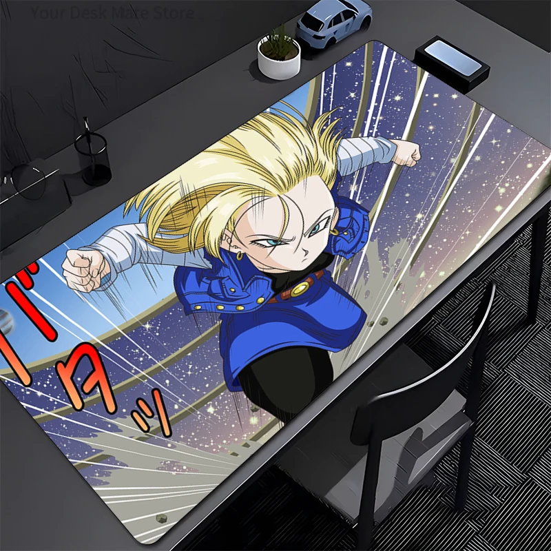 

Dragon Ball Android 18 big Mouse pad game player keyboard pad non-slip office study desk mat floor mat coaster PC Anime Mousepad