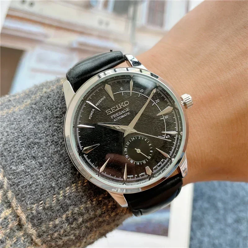 High Quality SEIKO Men\'s Watch Exquisite Dial Quartz Movement Creative Four Needle Dial Fashion Fine Leather Multifunctional