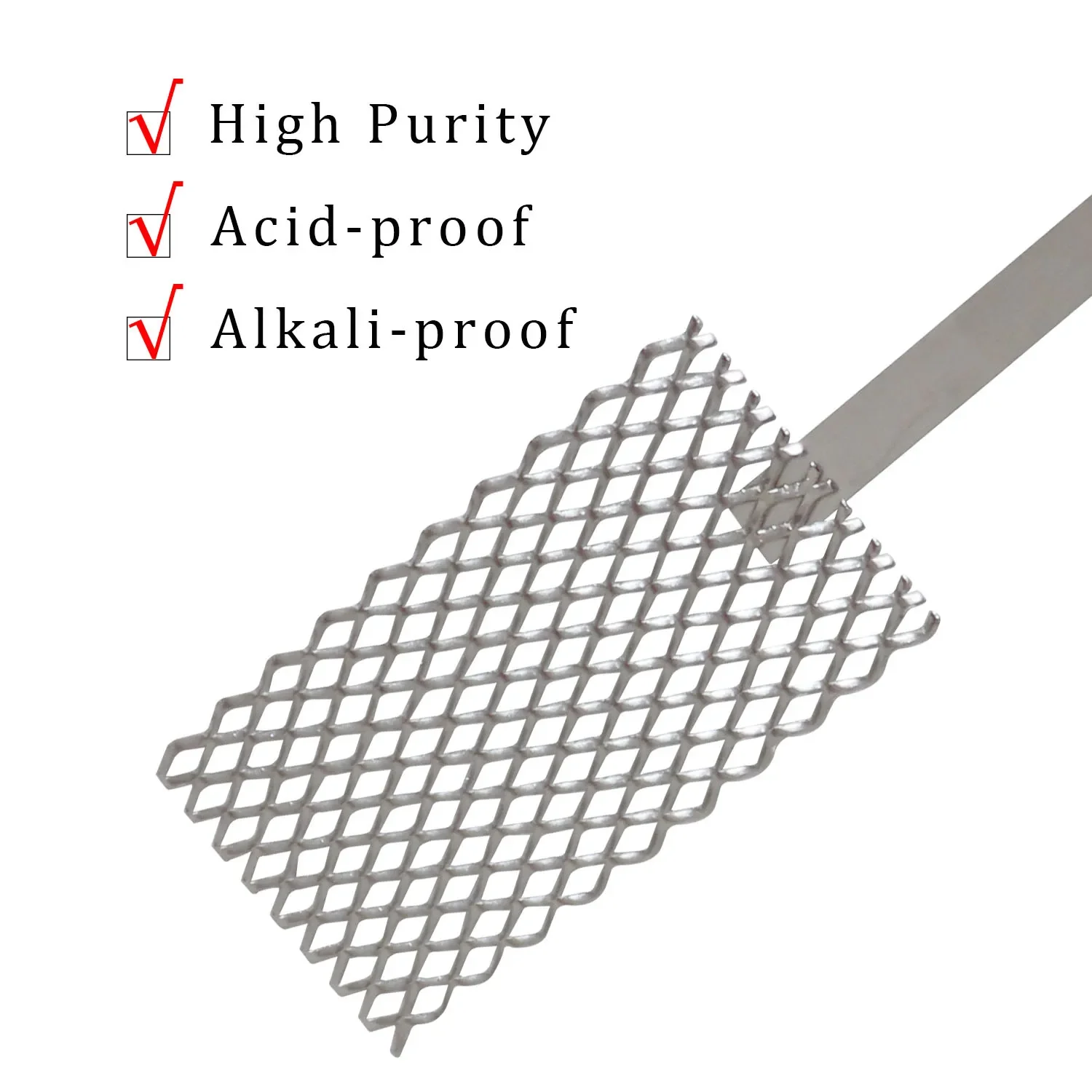 Platinum Titanium Mesh Anode with Handle for Gold Silver Jewelry Plating Machine Tools Metal Electroplating Equipment